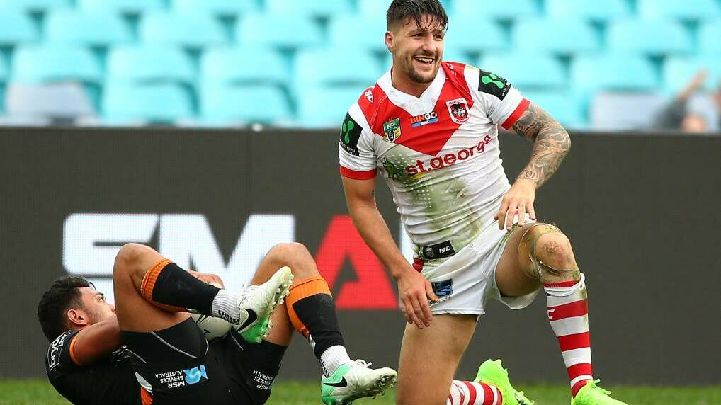 He's back: Dragons captain Gareth Widdop starred for St George Illawarra in their win over Wests Tigers. Picture: Getty Images