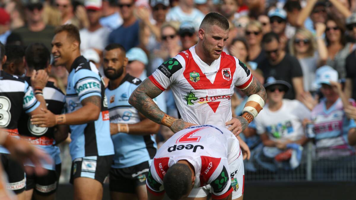 Nerves: Jason Nightingale believes his former Dragons teammate Josh Dugan will be nervous ahead of their derby clash on Thursday night. Picture: John Veage
