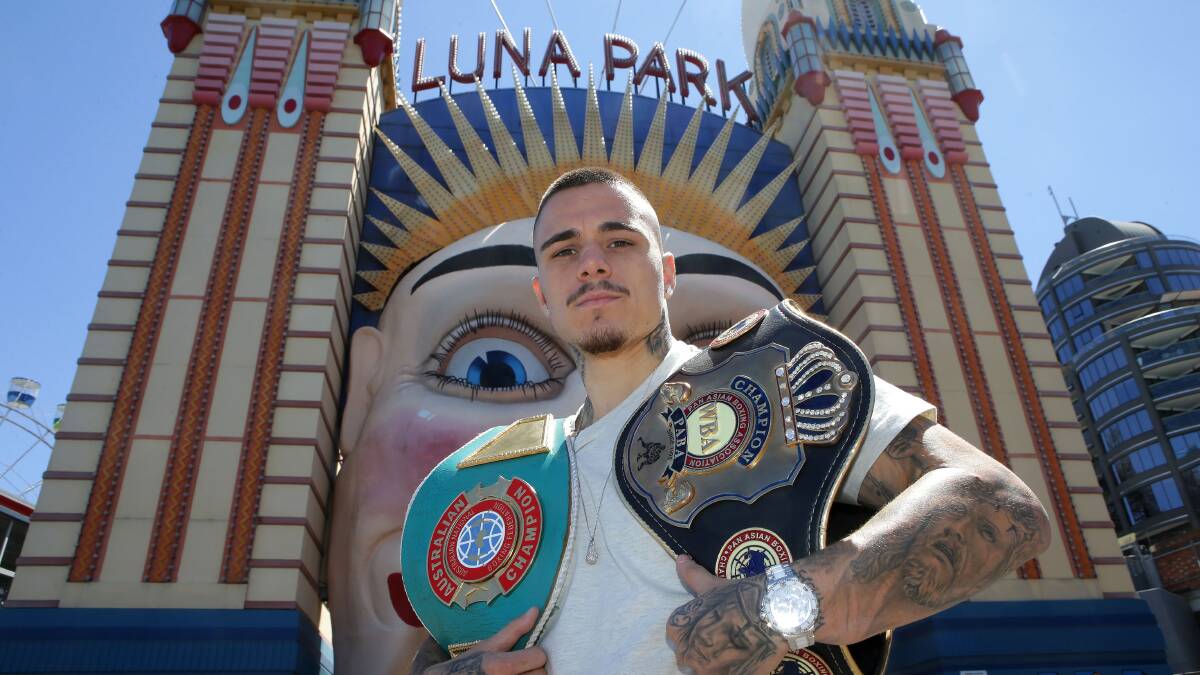 George Kambosos Junior at Luna Park ahead of his victory over Brandon Ogilvie in December last year. Picture: John Veage