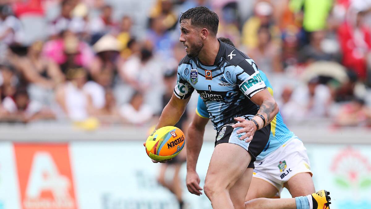 Try time: Cronulla Sharks five-eighth Jack Bird in action against the Gold Coast at the 2016 Auckland Nines. Picture: NRL.com