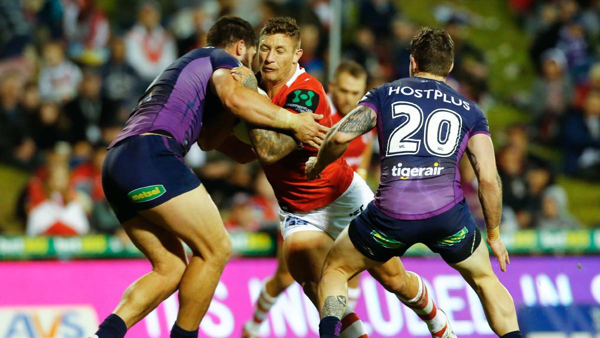 Debut: Tariq Sims made his first appearance for St George Illawarra. Picture: Adam McLean