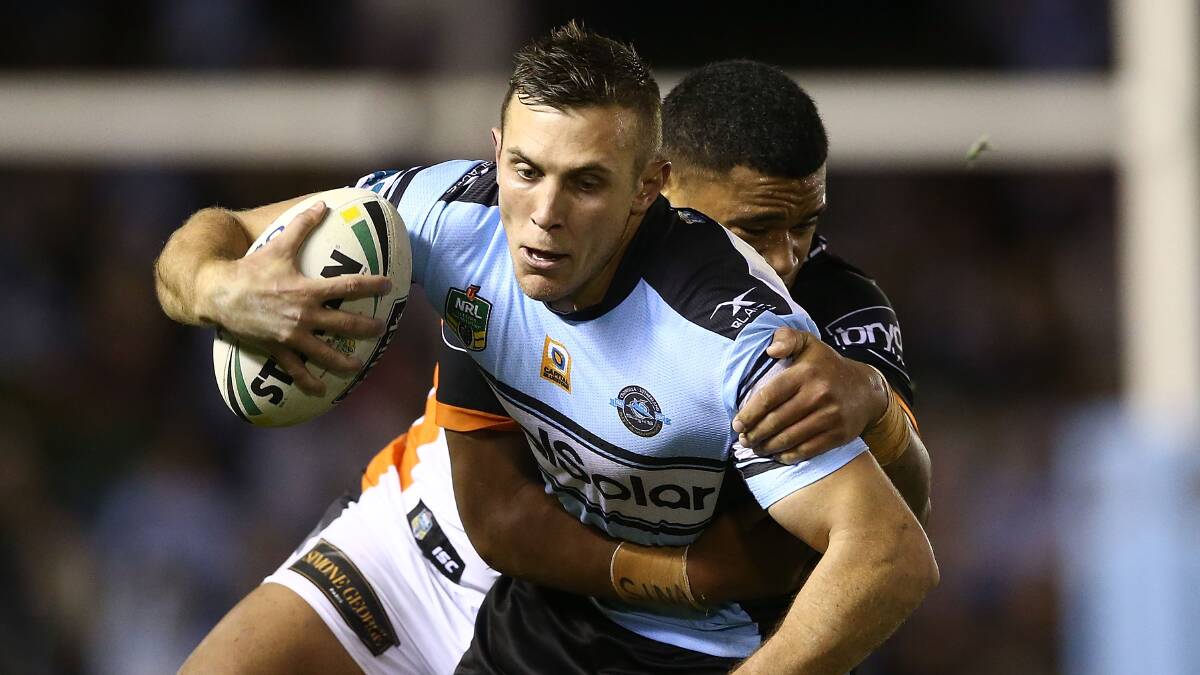 Man of the moment: Kurt Capewell was excellent for Cronulla against the Wests Tigers on Saturday night. Picture: Mark Metcalfe/Getty Images