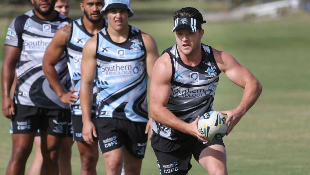 Prepared: Chad Townsend at pre-season training with Cronulla in December. Picture: John Veage