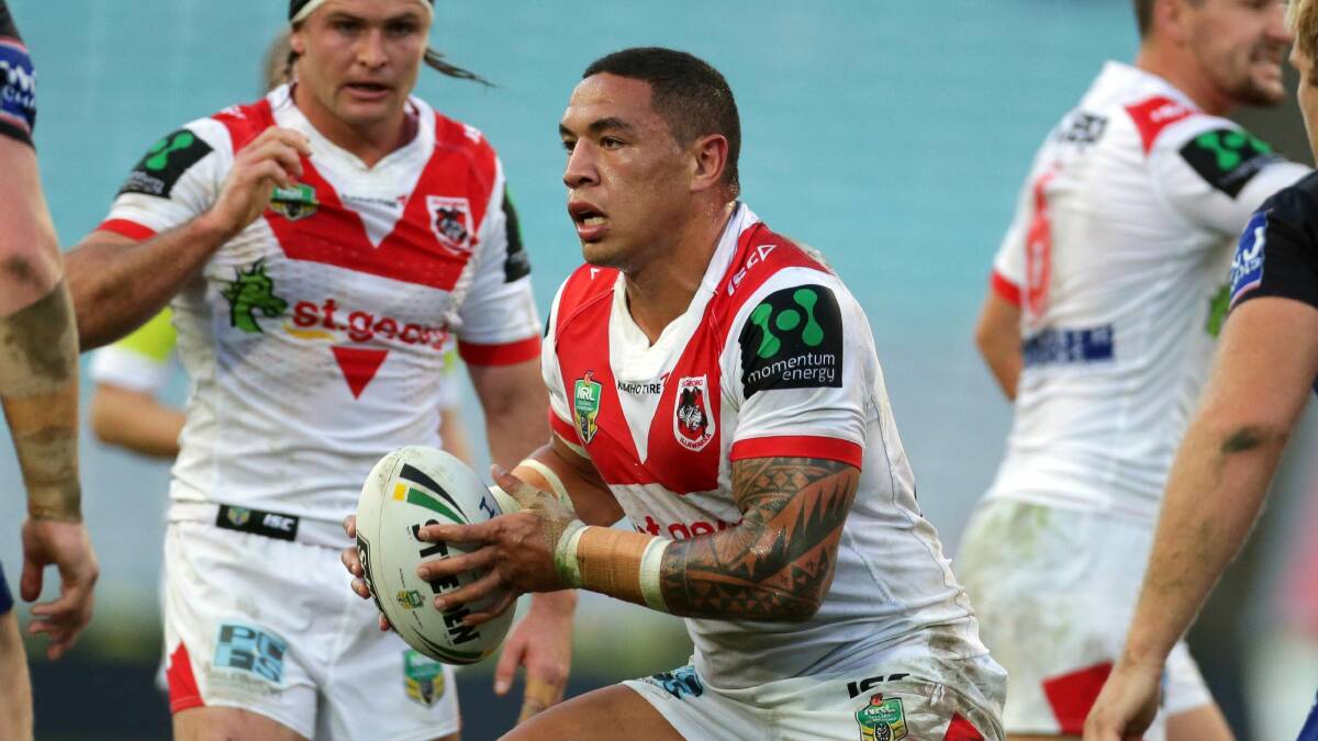 Backing up: Dragons forward Tyson Frizell. Picture: Chris Lane