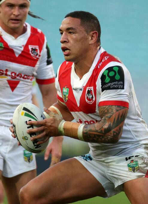 Back again: Tyson Frizell will stay with the Dragons. Picture: Chris Lane