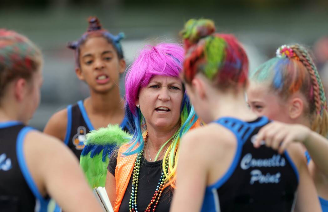 Crazy hair: Players and officials at Sutherland Shire Netball Association supported Crazy Hair and Sock Day on Saturday. Gallery at theleader.com.au. Picture: Chris Lane