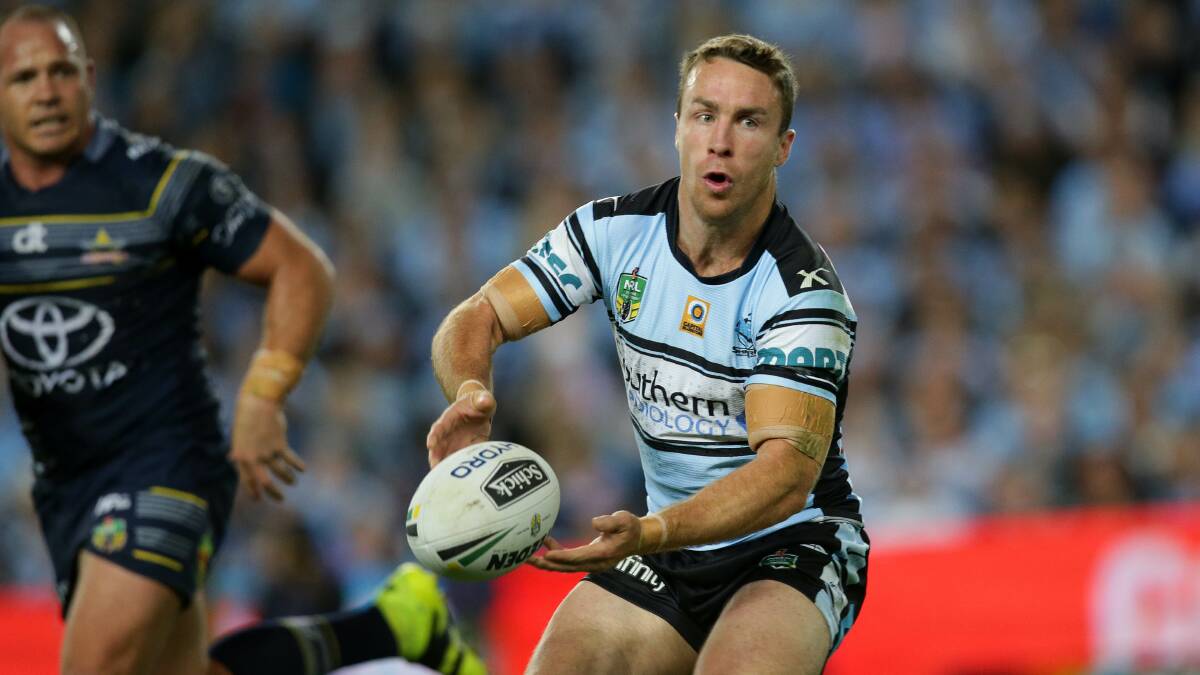 Star man: James Maloney was outstanding for Cronulla, scoring two tries. Picture: John Veage