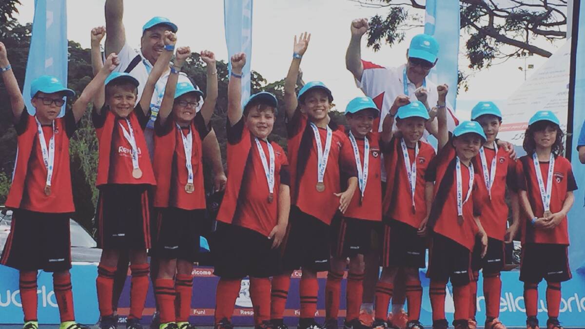 Big weekend: The Caringbah Redbacks under-8s A side that finished sixth at the Sydney International Cup. Picture: Supplied