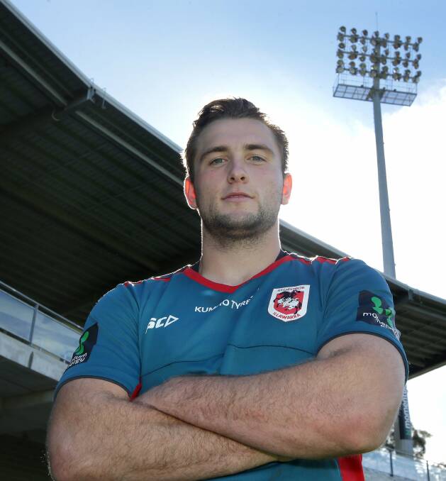 Baby Dragon: Young St George Illawarra back-rower Jacob Host has turned heads since making his NRL debut in round nine earlier this season. Pictures: John Veage 