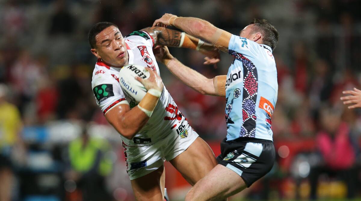 Strong: Dragons forward Tyson Frizell was among St George Illawarra's best. Picture: John Veage