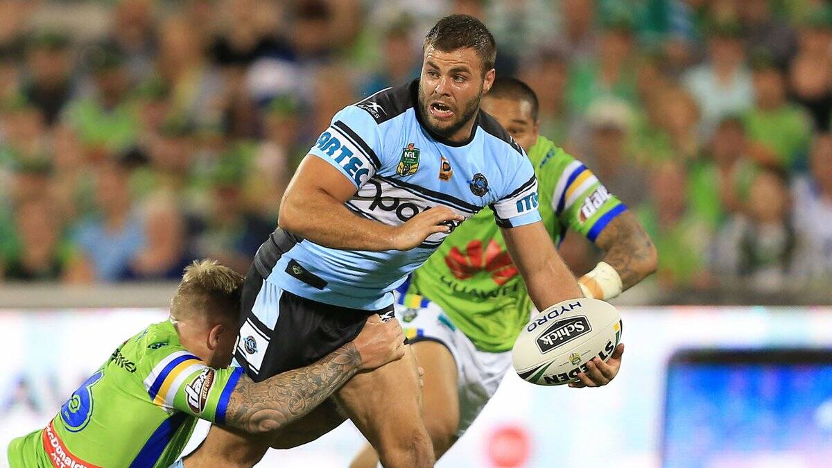 Star man: Sharks back-rower Wade Graham scored a hat-trick of tries in Cronulla's big win over Canberra. Picture: NRL Photos
