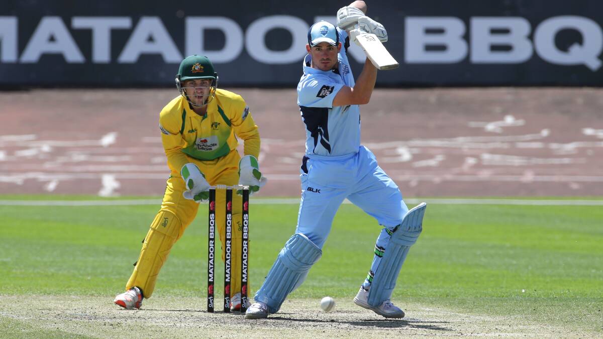 Home ground advantage: St George all-rounder Moises Henriques scored a century for NSW at Hurstville Oval last season. Picture: John Veage