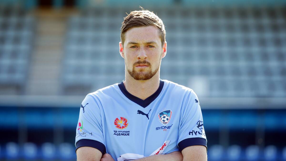 Back in blue: Sutherland Sharks captain Jacob Tratt made 20 A-League appearances with Wellington and has rejoined Sydney FC. Picture: Chris Lane