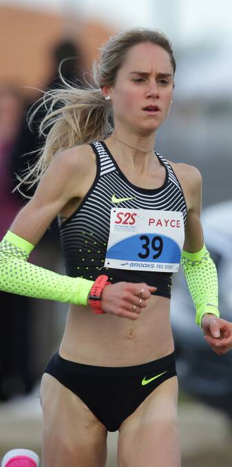 Warming up: Milly Clark finalised preparations for her marathon campaign at the Rio Olympics with a comfortable victory in the women's event. Picture: John Veage