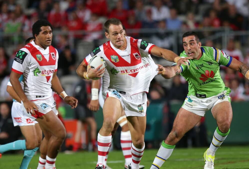 Bounce back: St George Illawarra Dragons winger Jason Nightingale will look for another big performance against the North Queensland Cowboys. Picture: John Veage