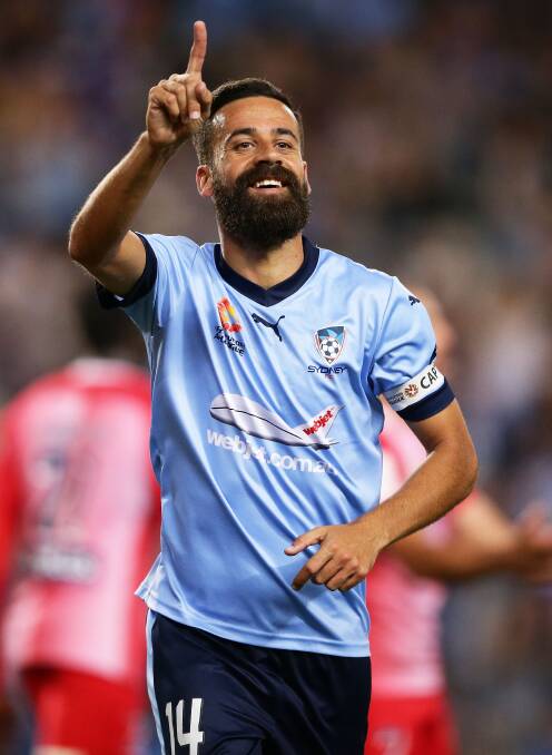 We're No.1: Sydney FC captain Alex Brosque has scored 54 goals in 169 appearances over two stints with the Sky Blues. Picture: Matt King/Getty Images