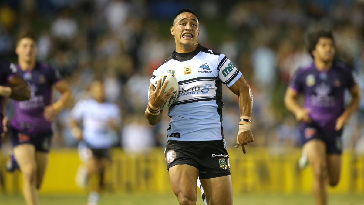 Number one choice?: Will Valentine Holmes start the season at fullback for Cronulla? Picture: John Veage
