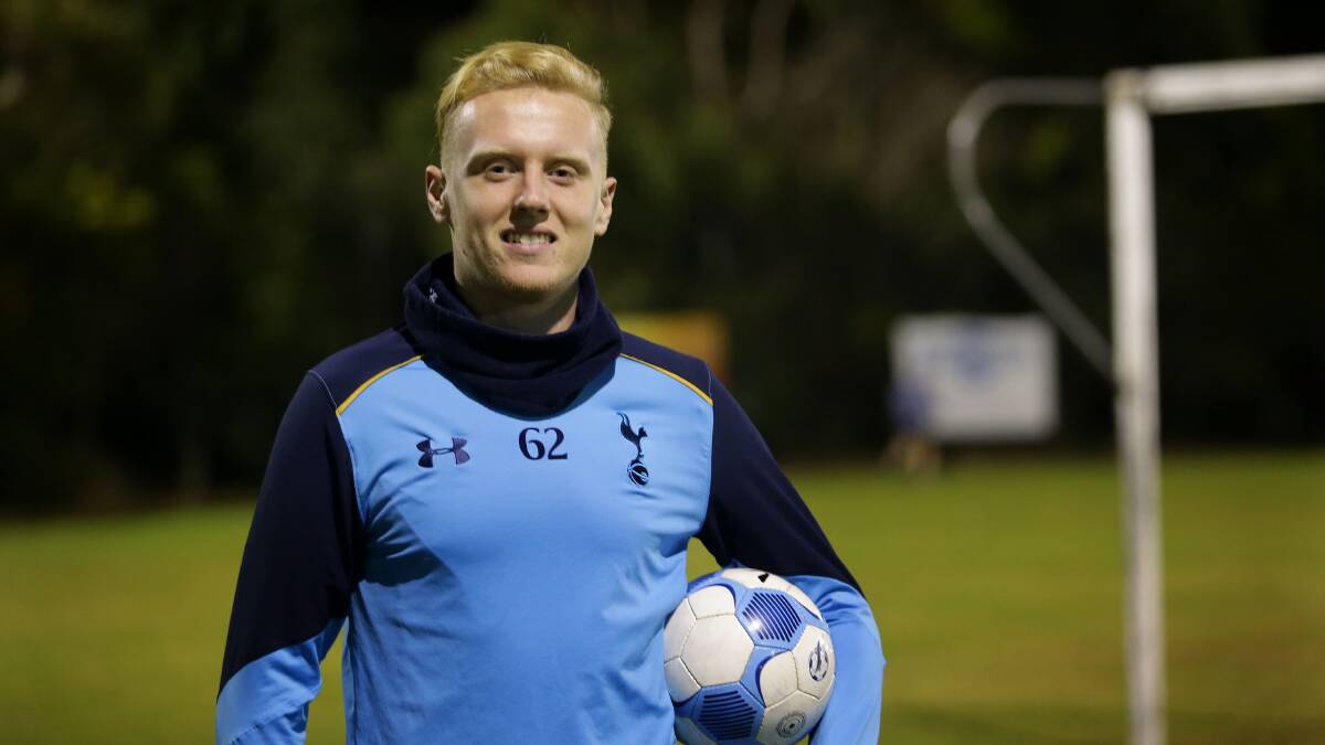 Back down under: Sutherland Sharks junior Tom Glover has joined Central Coast Mariners on a one-year loan deal from Tottenham Hotspur. Picture: John Veage