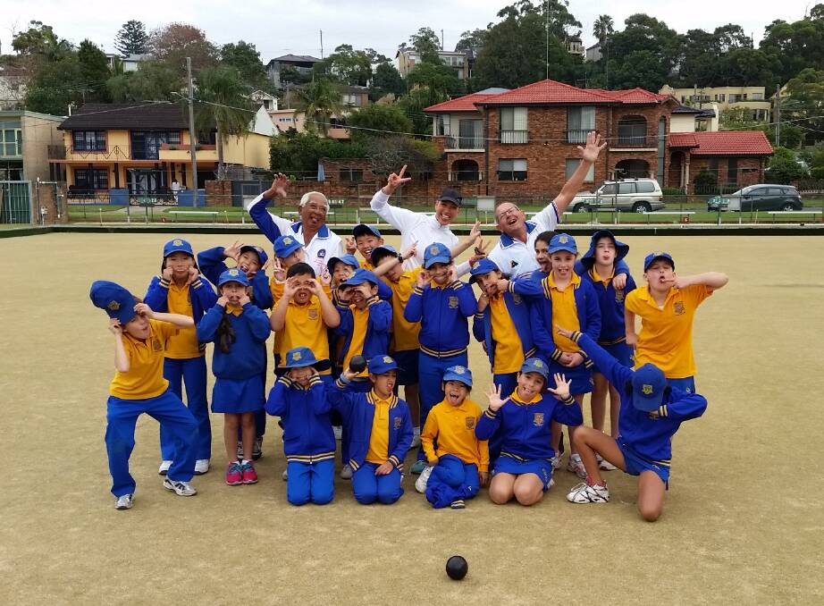 Lawn bowls: Connells Point Public School pupils enjoy a morning out at Blakehurst Bowling Club. Picture: Supplied
