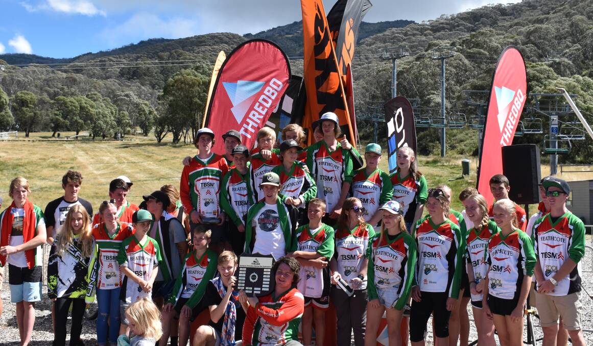 Too good: The successful Heathcote High School team at the Australian Interschools Mountain Bike Championships recently. Picture: Jake and Kylie Voysey