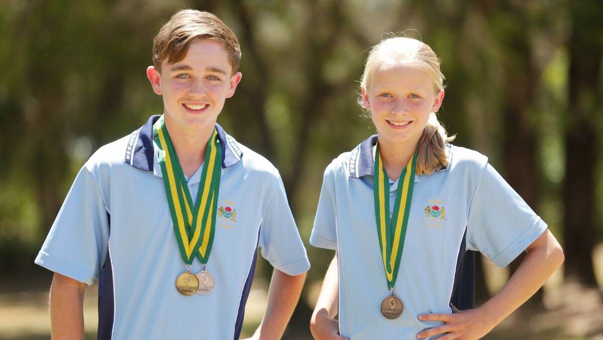 Talented: Marton Public School pairing of Henri Hiles-Fraser and Caylah Lumb. Picture: Chris Lane
