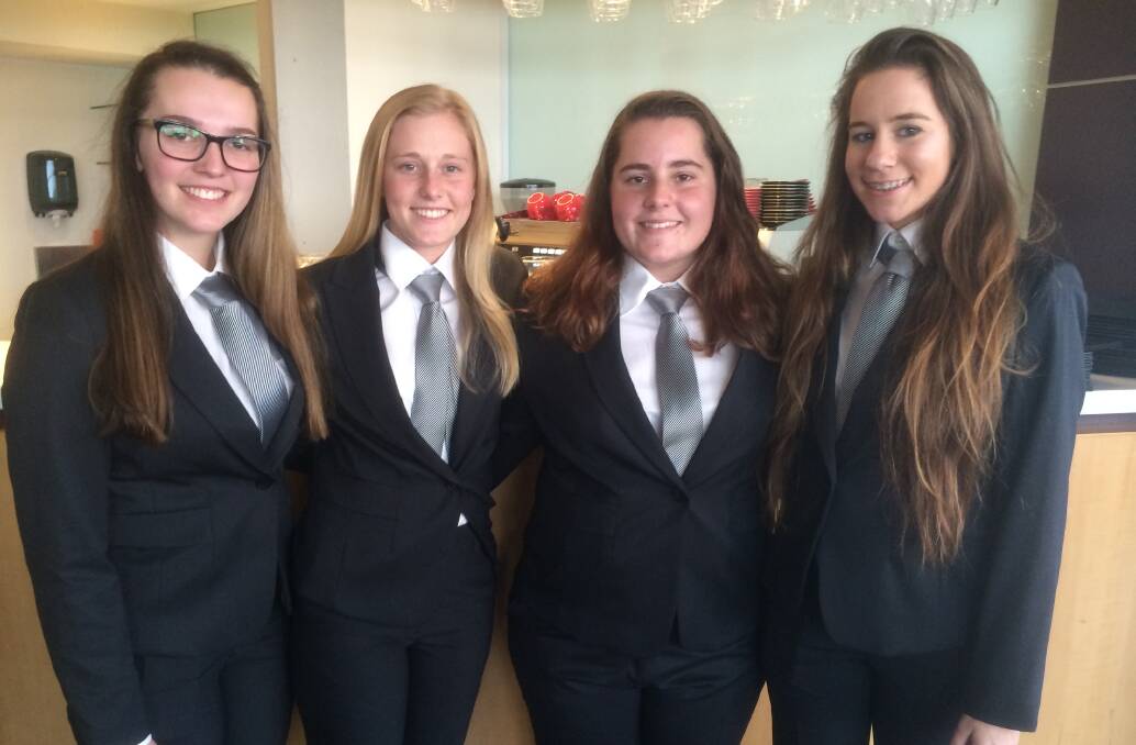 TAFE: Hospitality students (from left) Michaella Clark, Hannah Anderson, Grace Kerslake and Jacqueline McAuliffe. Picture: Supplied