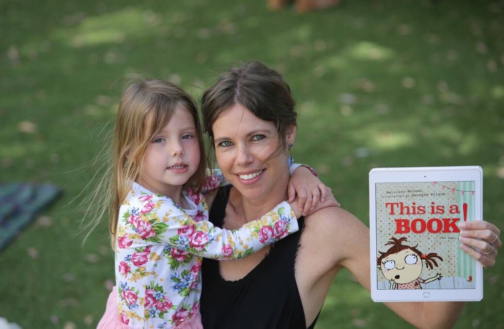 New book: Author Felicity McLean with daughter Georgia McLean, 4, during her book reading and launch at Cronulla South Public School. Picture: John Veage