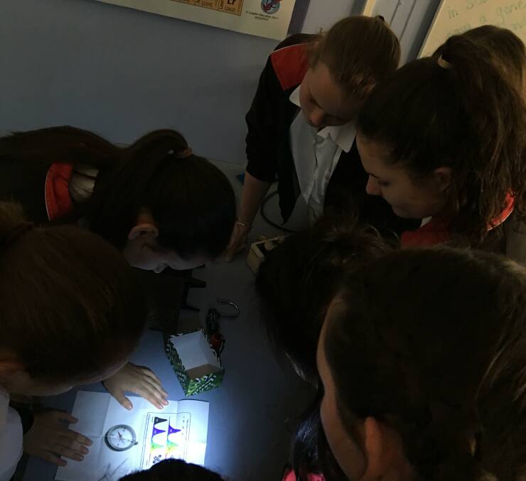 Science week: Menai High School students trying to escape the room. Picture: Supplied