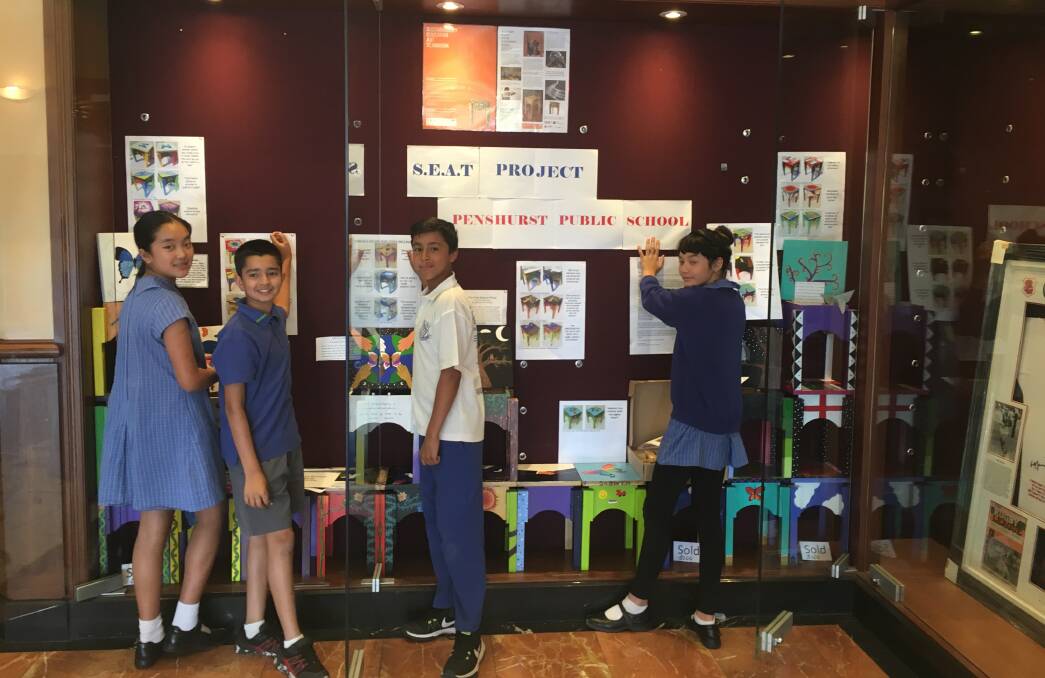 Good cause: Children from Penshurst Public School work on their display at St George Leagues Club. Picture: Supplied