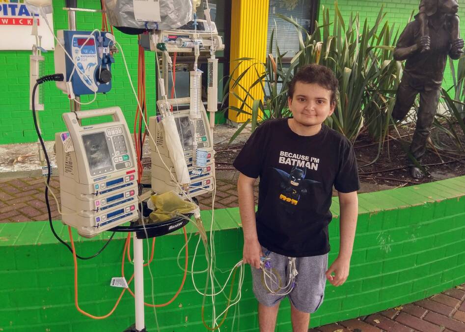 Brave: Engadine's Damon Shepherd, 18, has been battling cancer for the past two years. Picture: Supplied