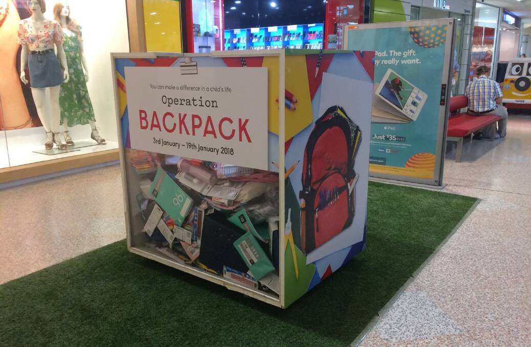 Operation Backpack: Southgate Shopping Centre in Sylvania has donated about 1000 back-to-school items to St Vincent de Paul to help families in need. Picture: Supplied