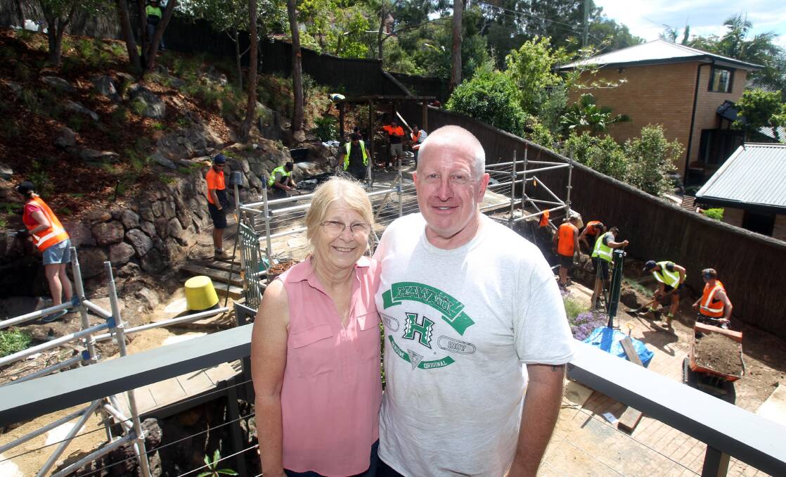 Garden makeover: Faye and Mark Leveson are rapt with their new backyard. Picture: Chris Lane