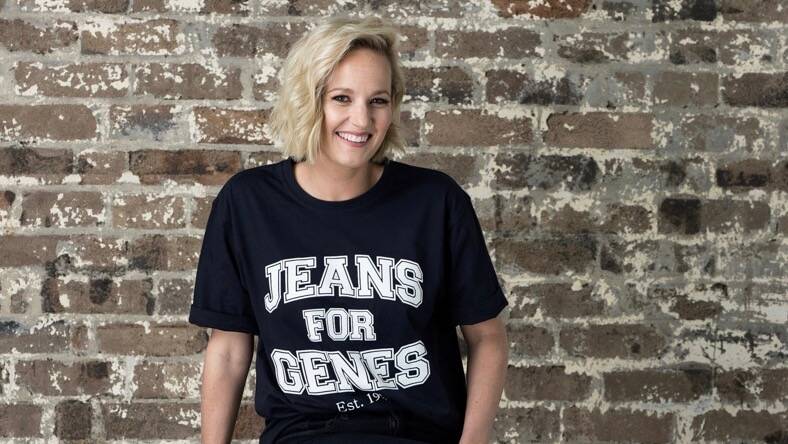Jeans for Genes: Fox Sports presenter, and Cronulla local, Jessica Yates. Picture: Supplied