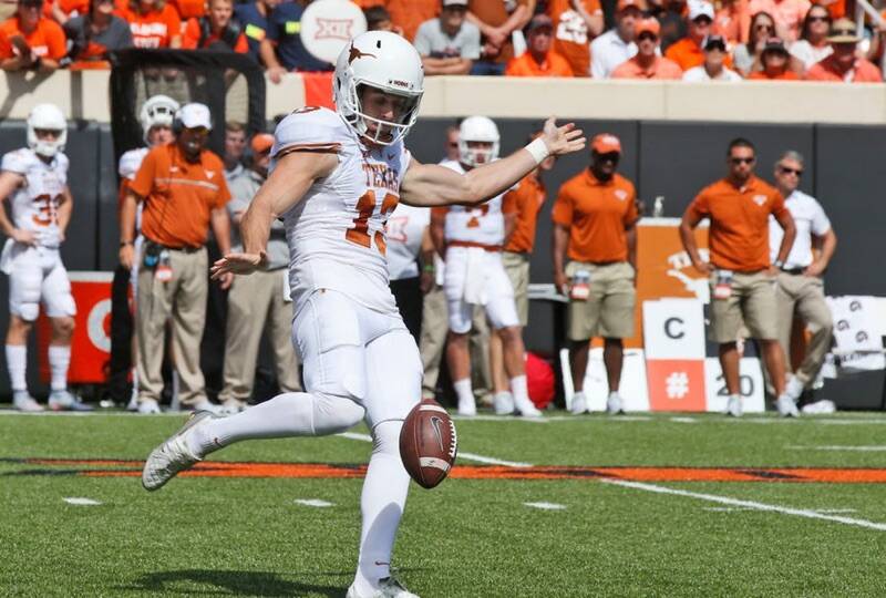 Punt: Michael Dickson in action for the Texas Longhorns. Picture: Supplied