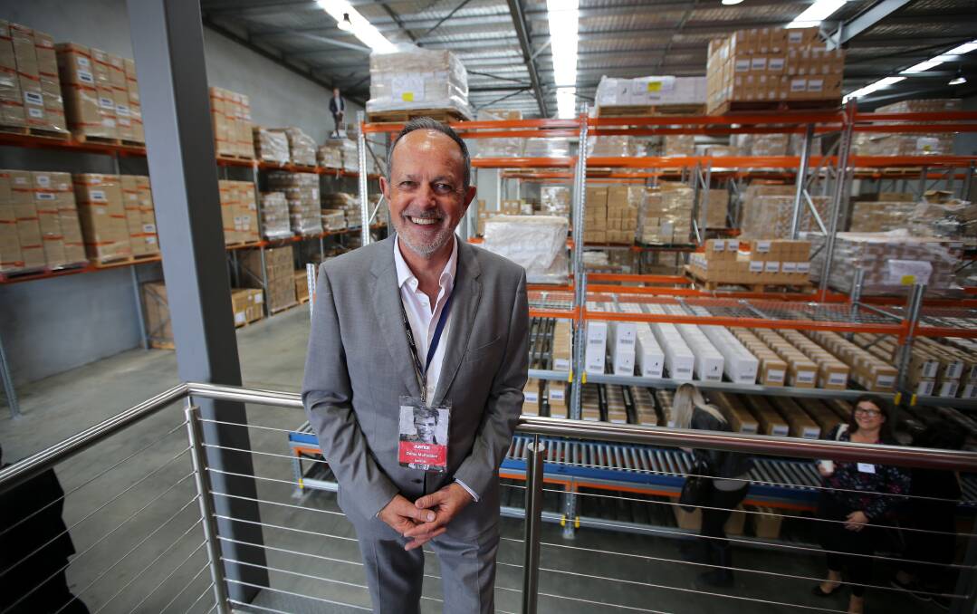 New space: Just Cuts chief executive and founder Denis McFadden inside the new warehouse. Picture: John Veage