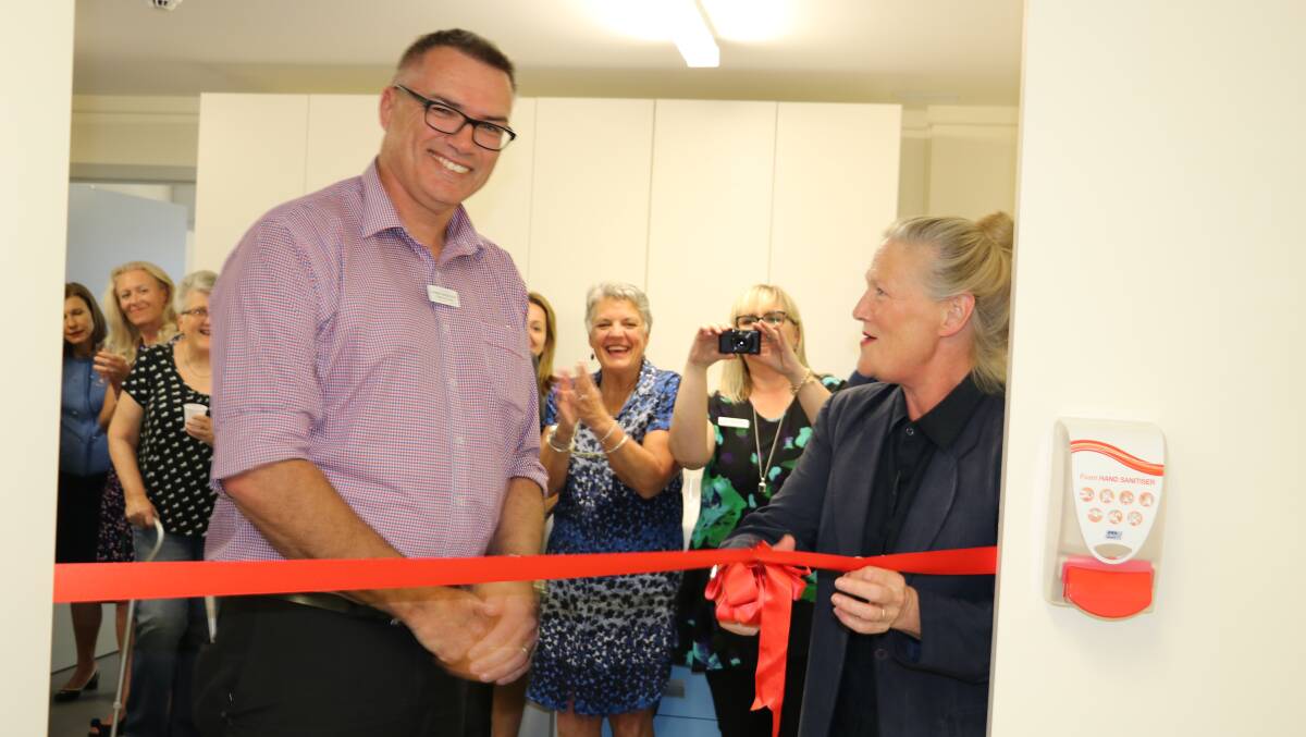 Grand opening: St George Hospital's Andrew Bridgeman and Professor Kate Moore officially open the pelvic floor unit expansion. Picture: Supplied