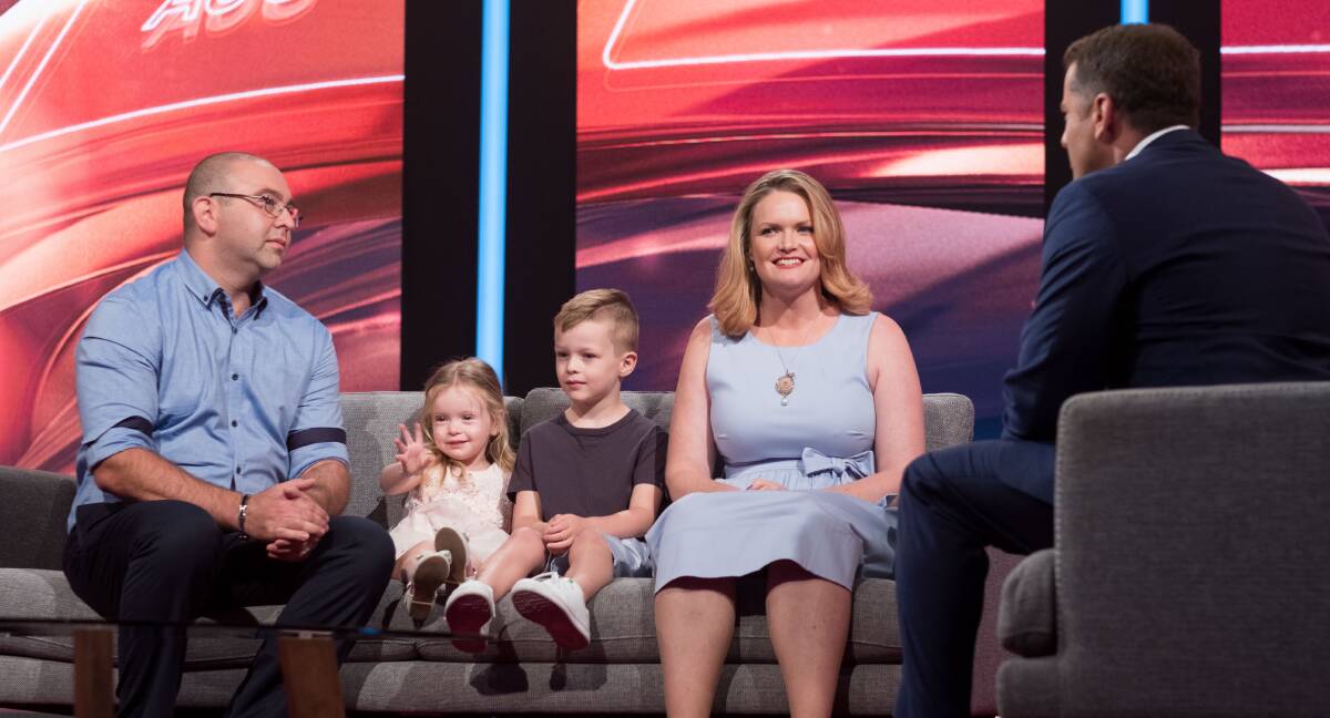 Hearing: Como’s Liz Zappia with her husband David and children Lucas, 5, and Lilly, 3, on the show. Picture: Supplied