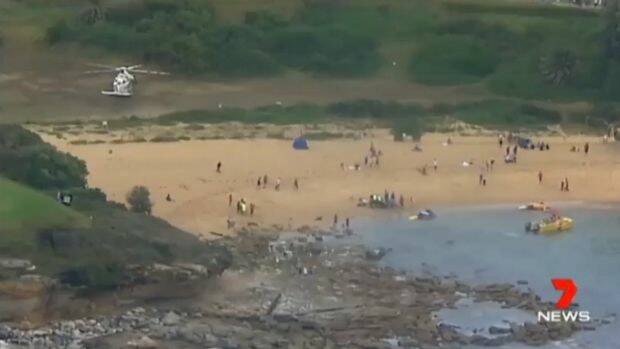 A fisherman is in a critical condition after being swept off rocks at Little Bay. Photo: SEVEN NEWS