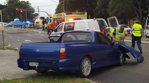 The ute was badly damaged by the crash. Photo: Facebook/Steve Dunn