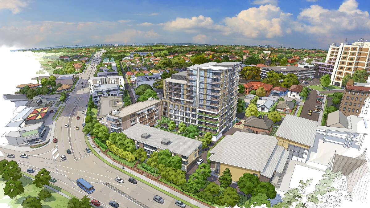 Vision: An aerial artist impression of a new retirement village in Kogarah. Picture: Supplied 