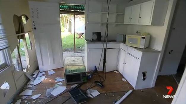 Aftermath: What was left after an out of control party in Gymea. Picture: 7 News.