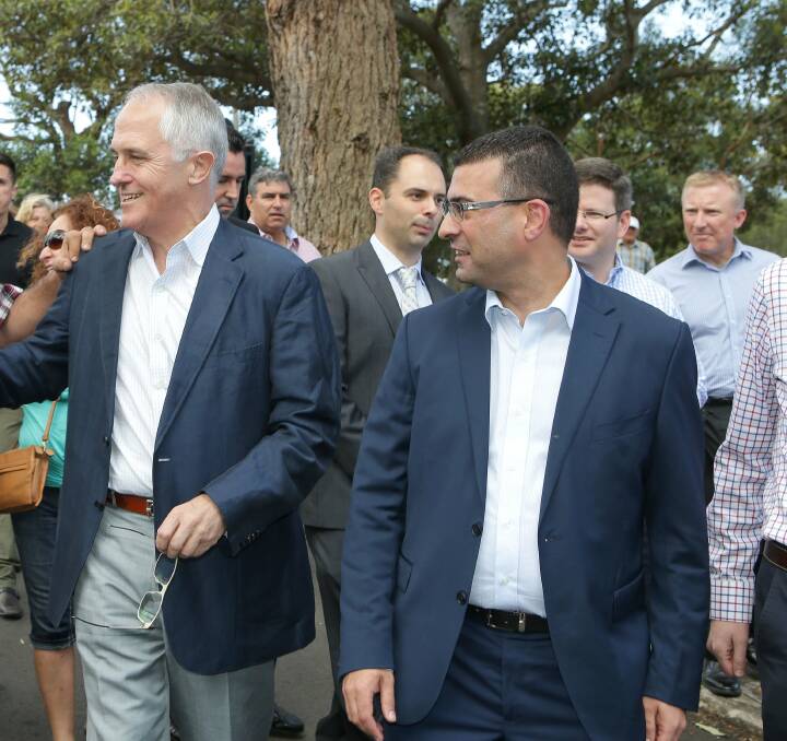 Member for Barton Nick Vavaris with Malcolm Turnbull. Picture: John Veage