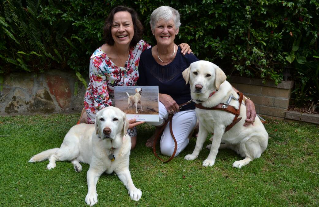 Special bond: Former Guide Dog Jodi with Kim Jenkins, Shirley Lucke and Guide Dog Taryn. Picture: Supplied