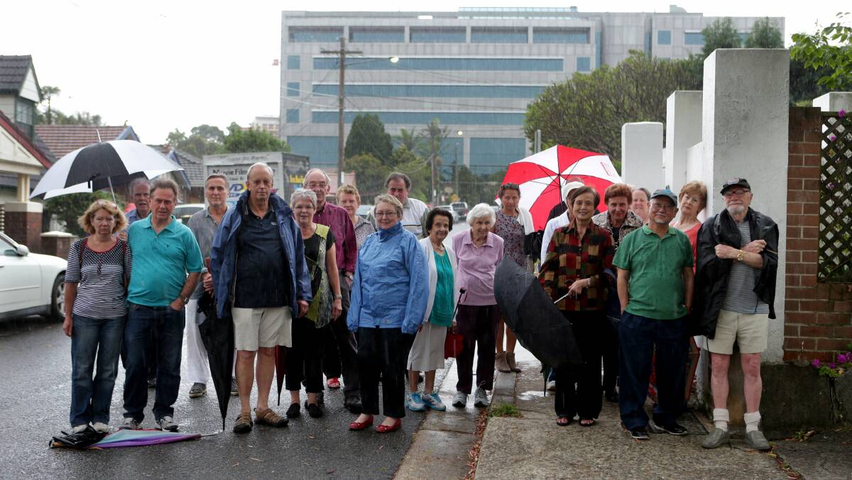 Opposition: Hurstville residents object to the redevelopment of the former Australian Tax Office building. Picture: Jane Dyson.