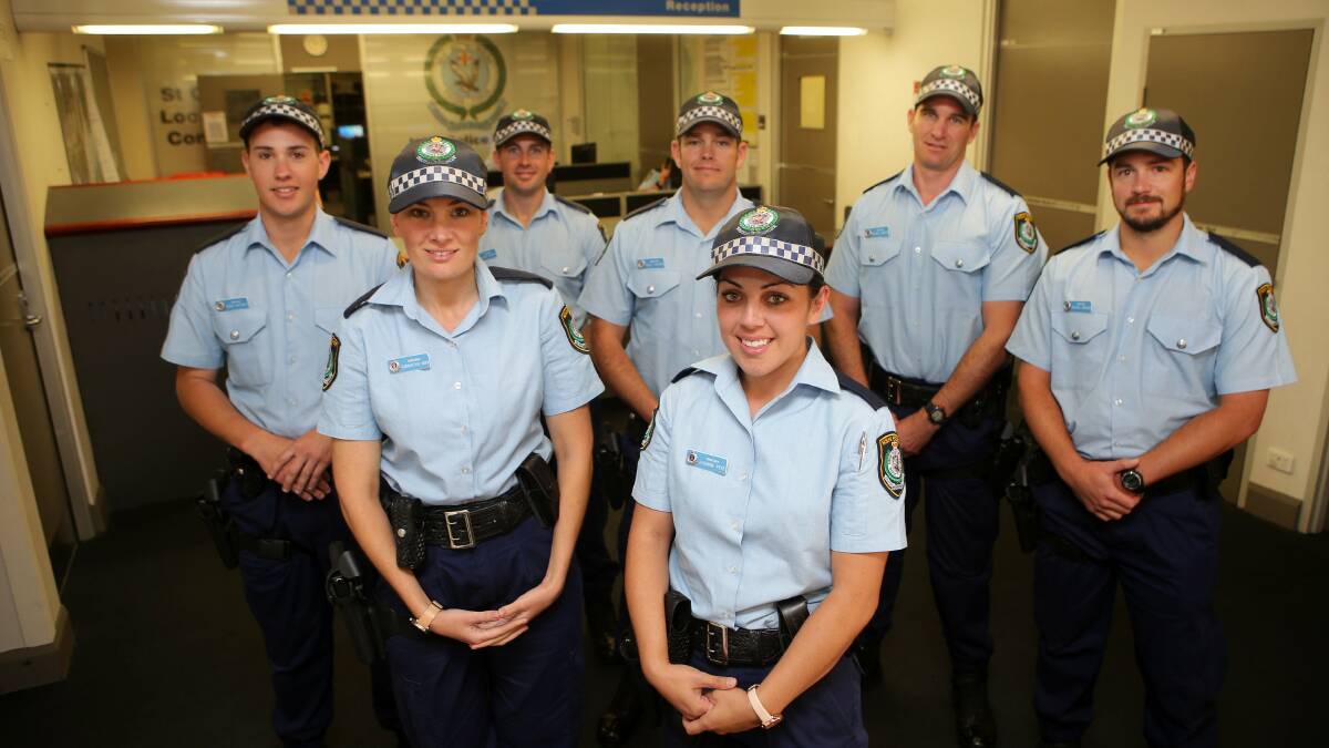 Fresh faces: St George local area command recruits Owen Pacewicz, Samantha May, Jasmine Peke, Aaron Bensch, Paul Towers, Michael Wright and Michael Morgan. Picture: John Veage