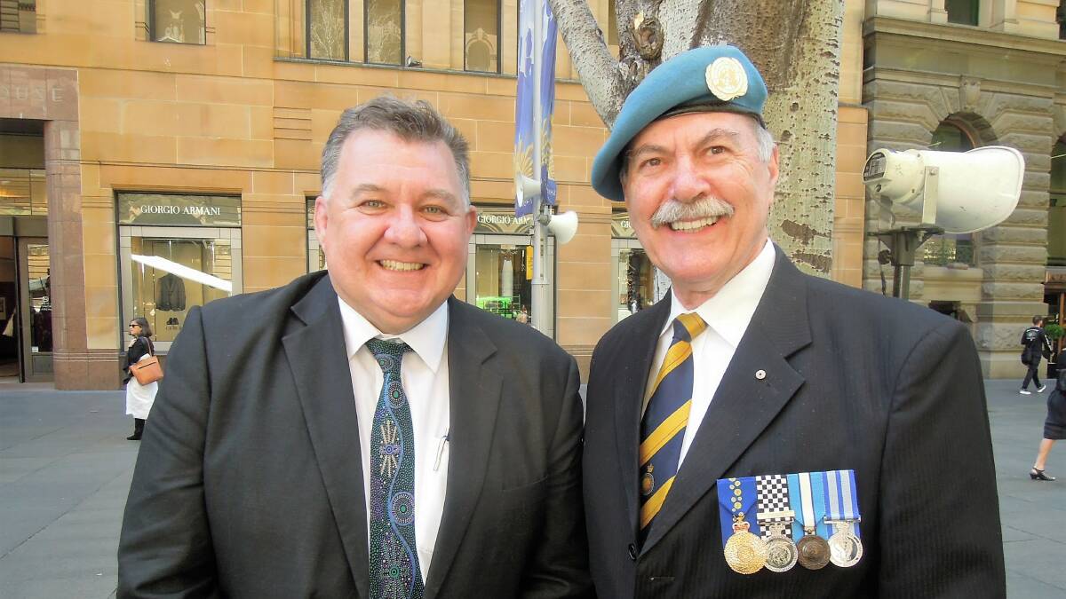 Peace prize: Member for Hughes Craig Kelly with Patrick Medway. Picture: Supplied