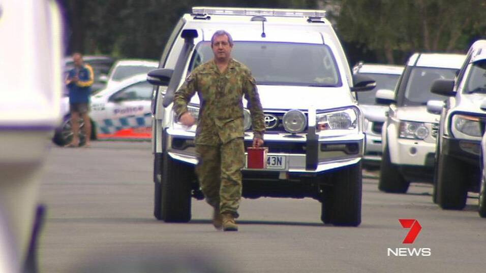 Army response: The Australian Defence Force were called after an old mortar was found in Monterey on Friday. Picture: 7 News