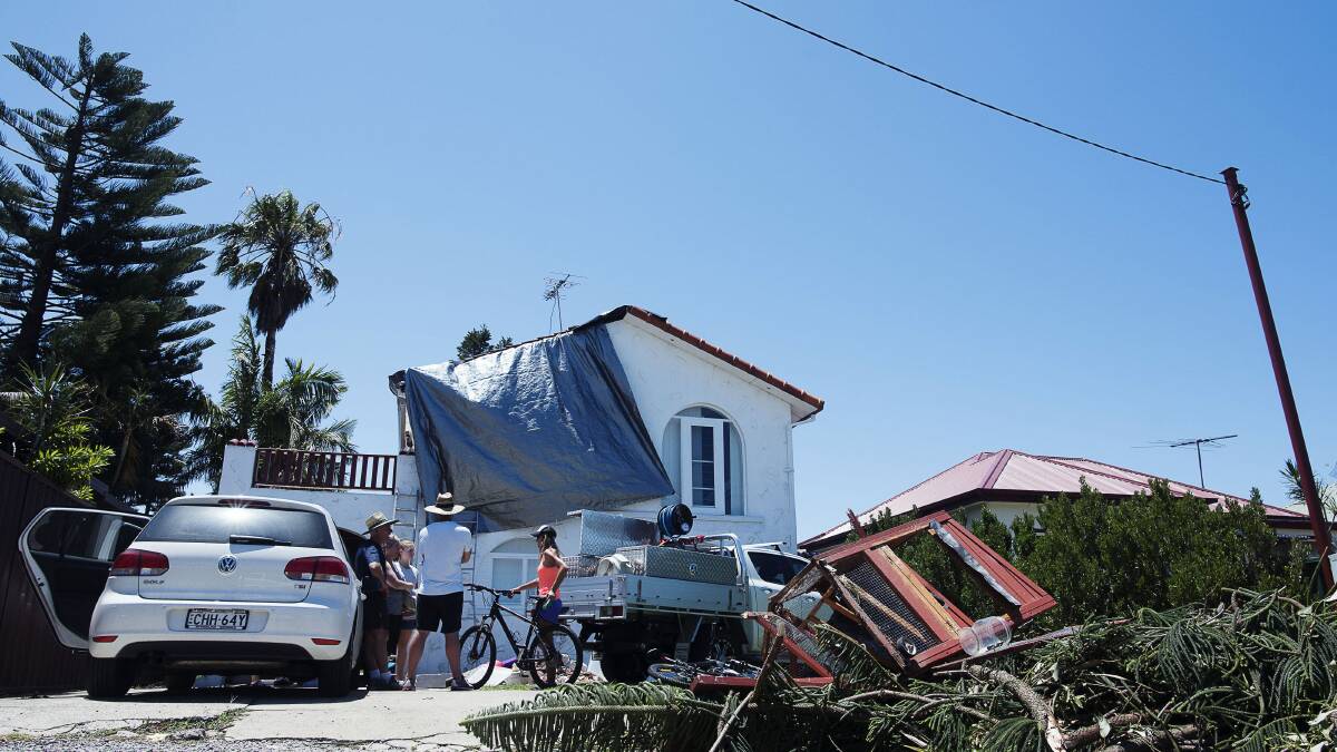 Destroyed: Tasman Street in Kurnell after the December tornado. Picture: Christopher Pearce