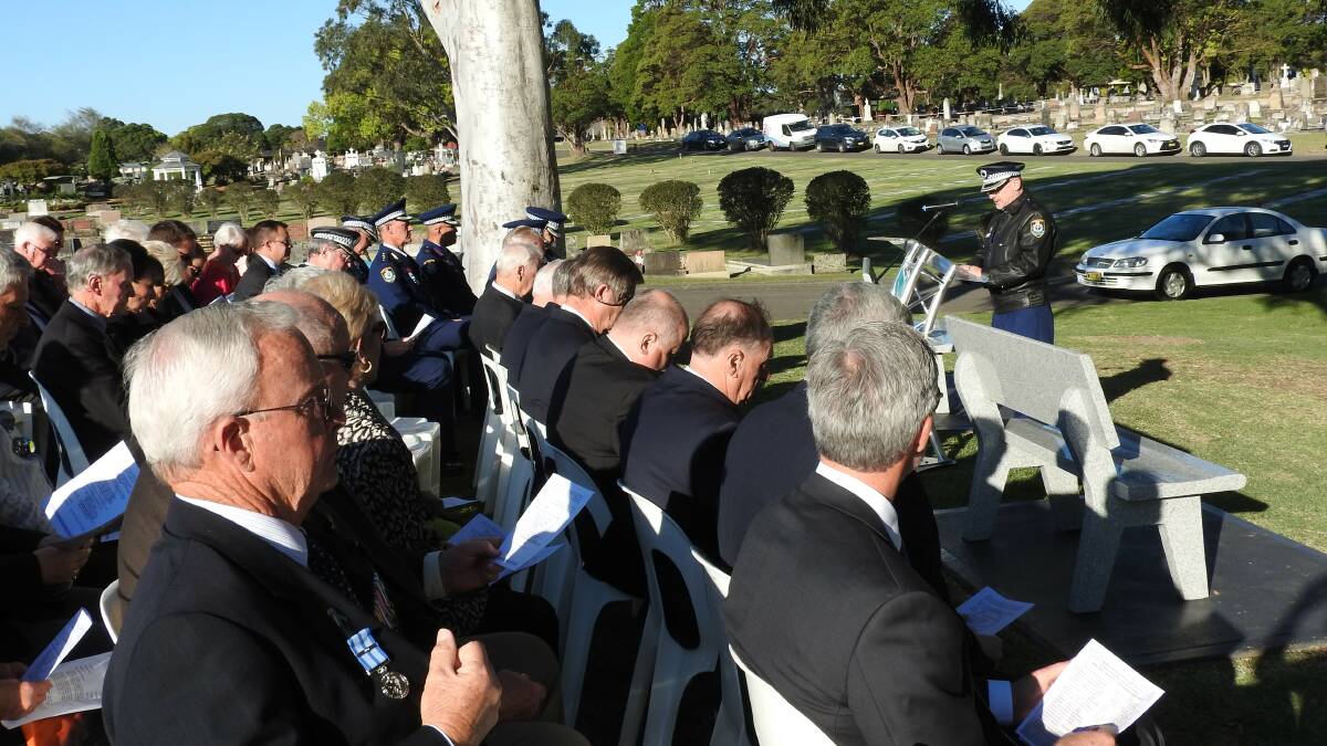 Not forgotten: Past and present police officers remembered their fallen colleagues during a special ceremony at Sutherland on Wednesday. Picture: Supplied