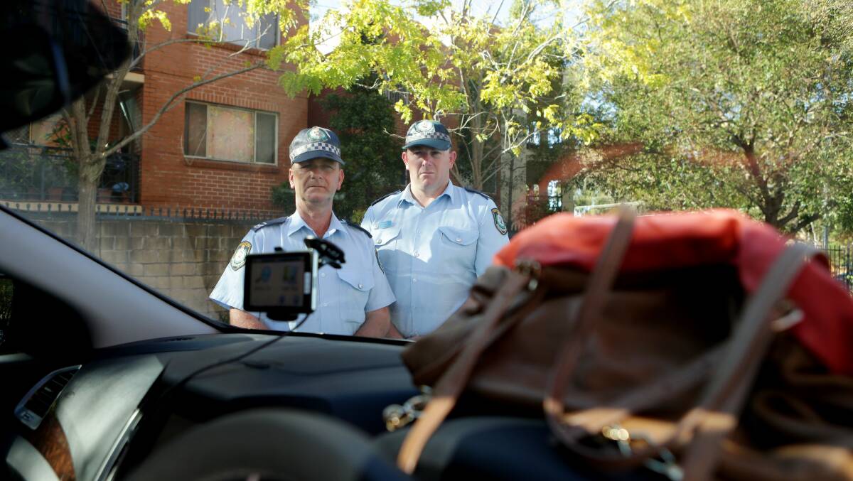 Important: Miranda and Sutherland crime prevention officers Chris Shade and Dave Hayes are reminding people to lock their cars. Picture: Chris Lane